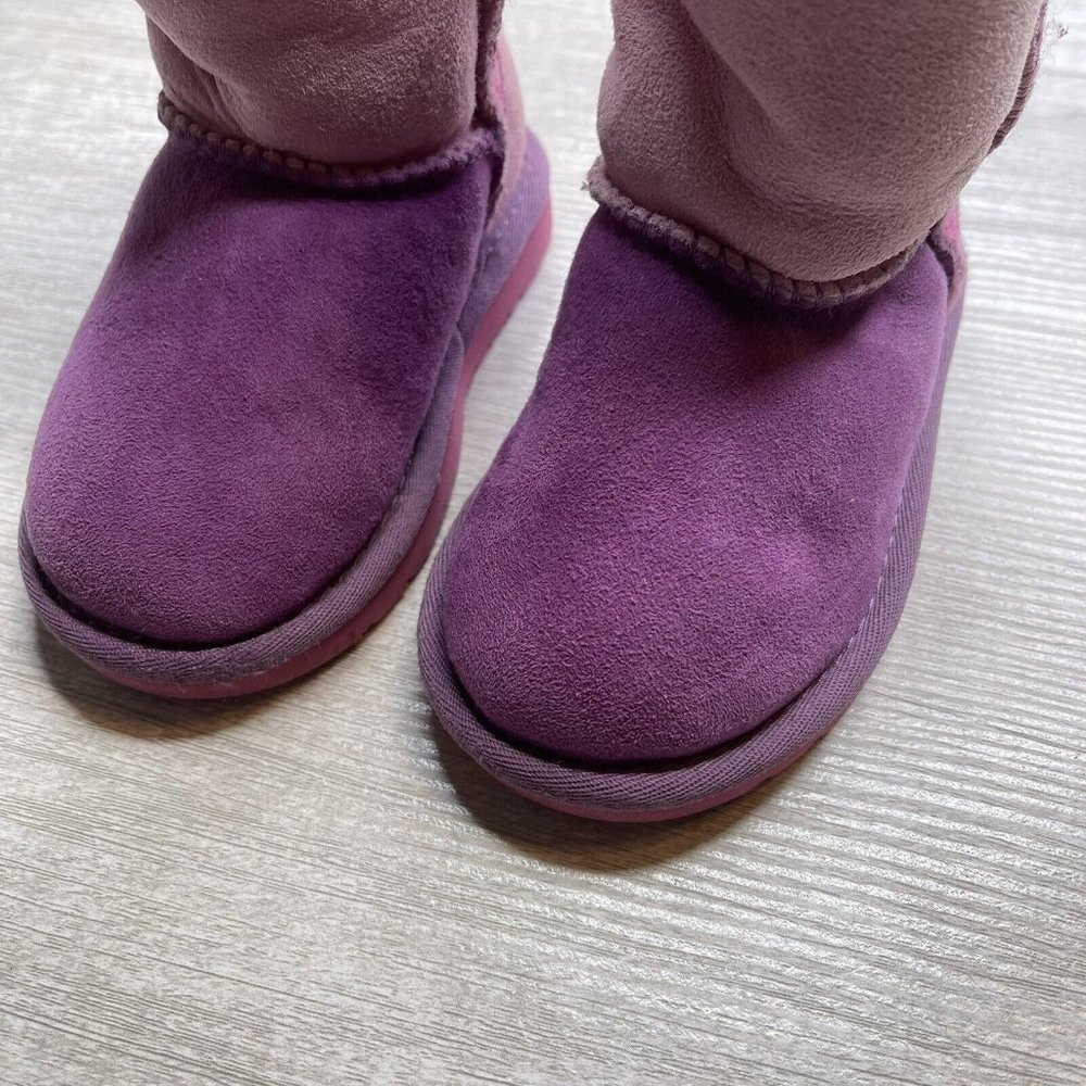 UGG Dried Lavender Multi Classic Patchwork Boot Kids 7 Girls Pink Purple - Picture 3 of 6